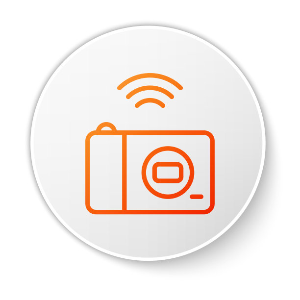 橙色线智能摄影摄像系统图标图片下载