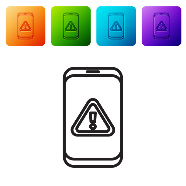 带有感叹号图标的手机黑线图片下载