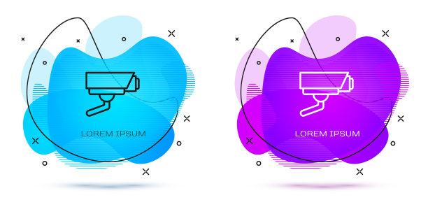线路安全摄像头图标隔离在白色图片下载
