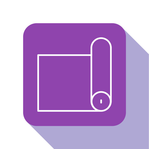 白线健身垫卷图标隔离在白色图片下载