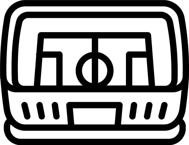 足球场图标轮廓风格图片下载