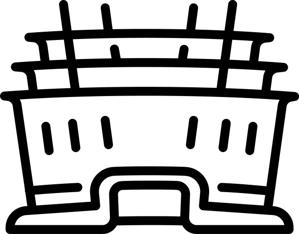 城市体育竞技场图标轮廓风格图片下载