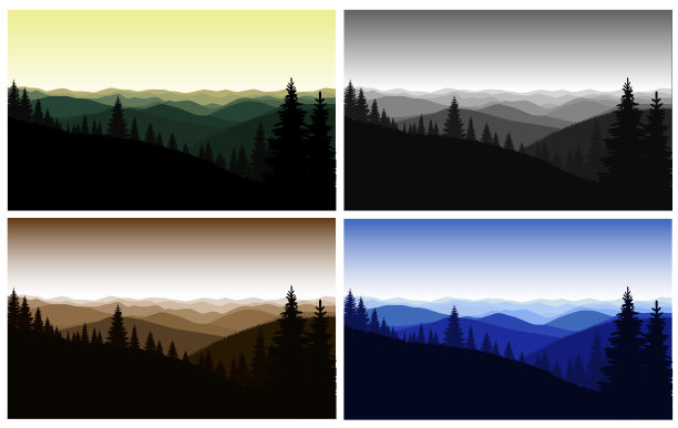 五颜六色的山的风景。图片下载