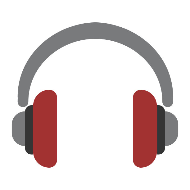 红色耳机图标音乐模板图片下载