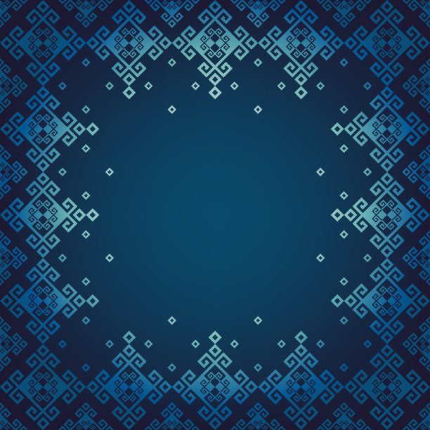 叙利亚风格的无缝边框设计元素，可放置文本的留白框架图片下载