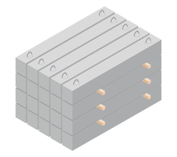 预制混凝土砌块在平面风格。矢量插图混凝土过梁孤立在白色背景上。钢筋混凝土梁在等距视图图标。建筑材料图片下载