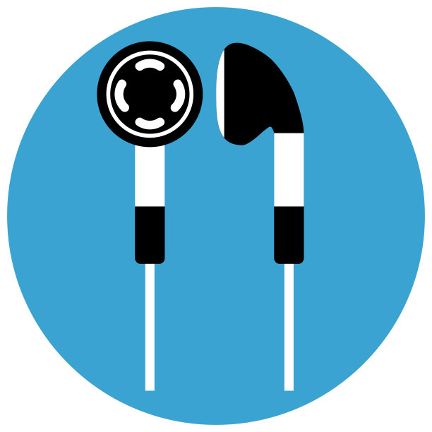 耳机图标。便携式音频设备。现代向量插图。图片下载