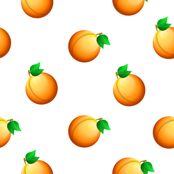 无缝图案抽象元素橙色杏菜矢量设计风格背景插图图片下载