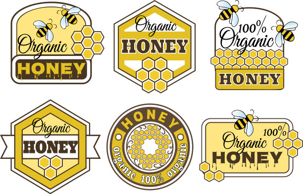 设置蜂蜜标识标签模板设计图片下载