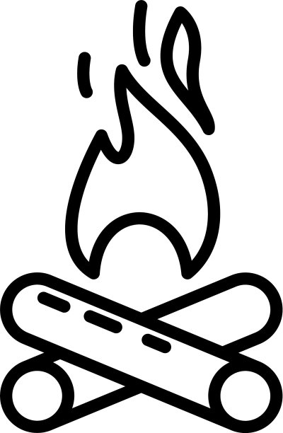 篝火图标轮廓风格图片下载