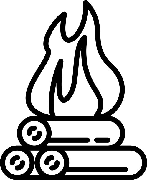 燃烧的篝火图标轮廓风格图片下载