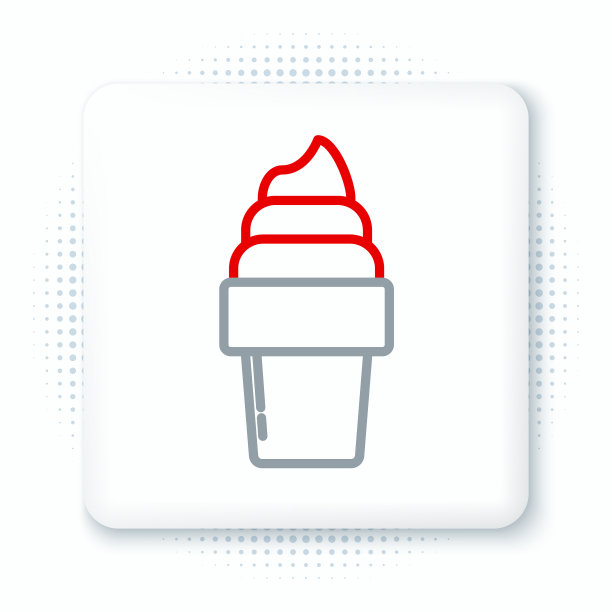 在华夫蛋筒图标孤立的冰淇淋线图片下载