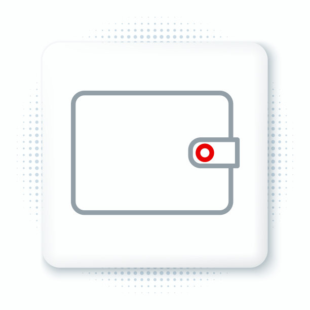 线钱包图标孤立的白色背景图片下载