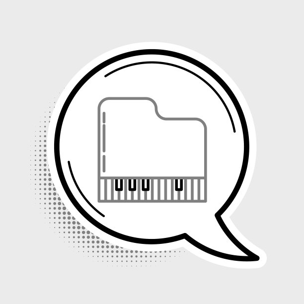 线三角钢琴图标孤立在灰色背景图片下载