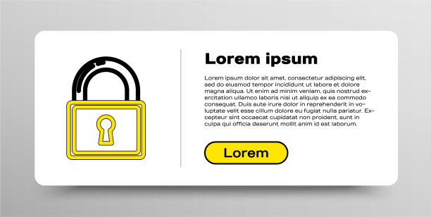 线锁图标隔离在白色背景上图片下载