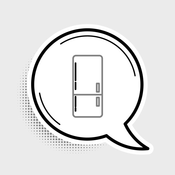 线冰箱图标孤立在灰色背景图片下载