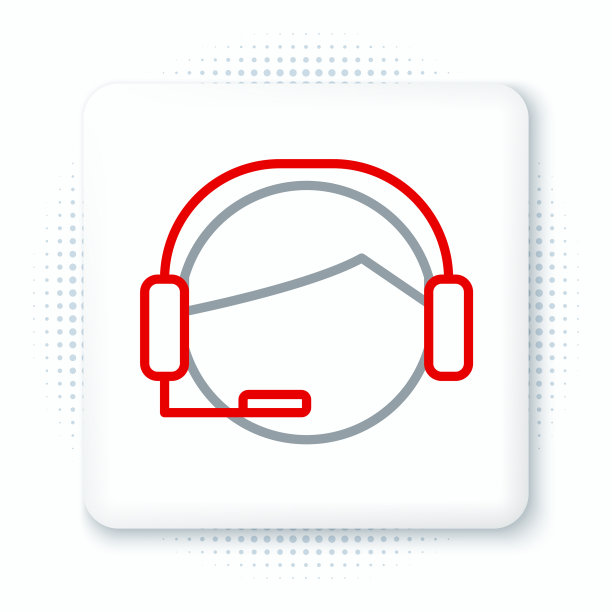 线路员戴着耳机图标，白色隔离图片下载