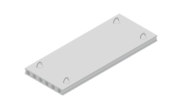 矢量插图混凝土板孤立在白色背景。空心核心板图标在等距视图。平板风格的地板和天花板。建筑材料。图片下载