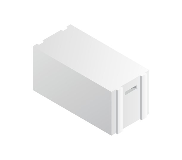 等距蒸压加气混凝土块隔离在白色背景。AAC块卡通矢量图标为web。建筑的建设。家居维修材料。矢量插图。3 d。平的。图片下载