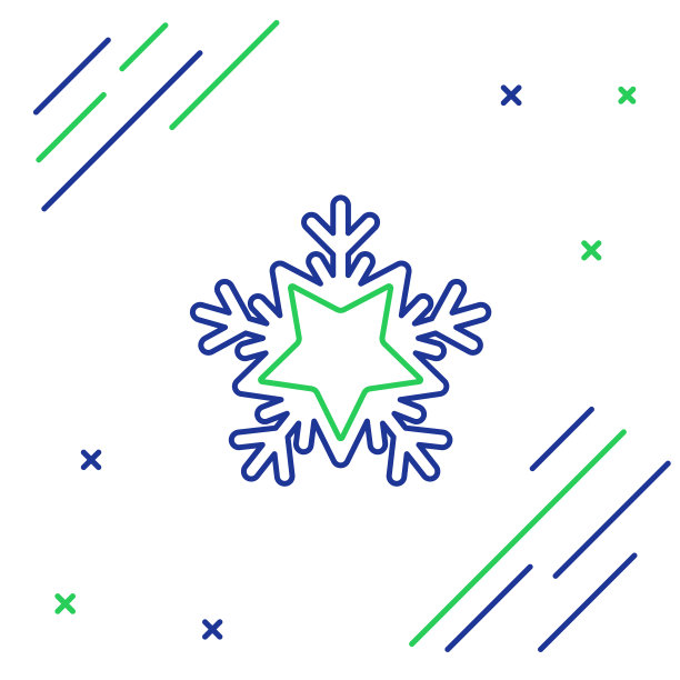 线雪花图标孤立在白色背景图片下载