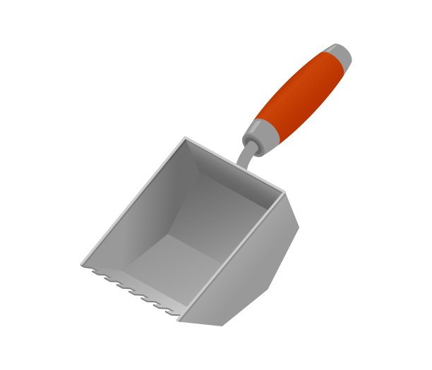 真实的等距水泥抹子矢量图标孤立在白色背景。砖匠粘泥矢量图标。矢量砖匠，泥瓦匠工具图标。建设和修复。卡通插图。图片下载