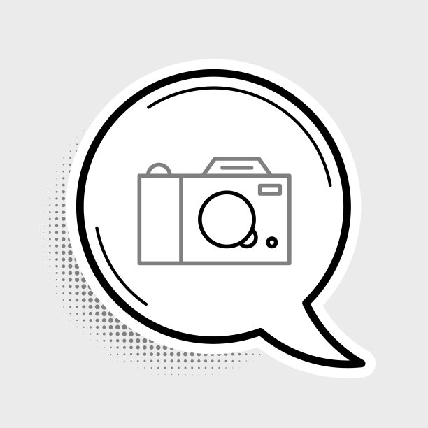 线照片相机图标孤立在灰色背景图片下载