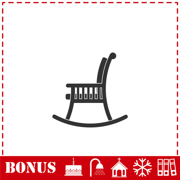 摇椅图标平坦图片下载