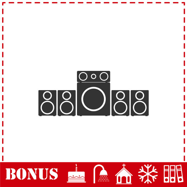 家庭影院图标平坦图片下载