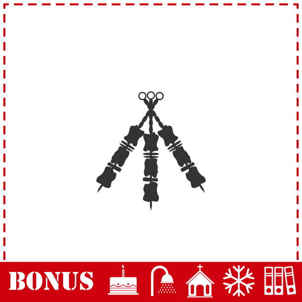 烤肉串图标平图片下载