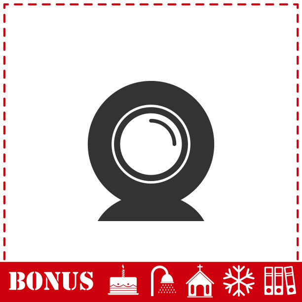 网络摄像头图标平坦图片下载