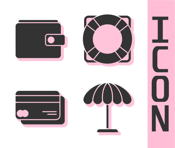 沙滩钱包设防晒伞图片下载