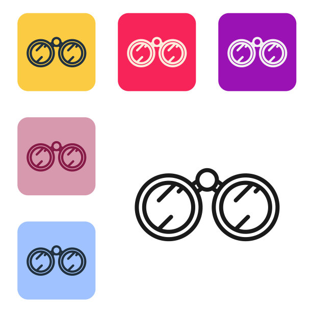 黑线望远镜图标孤立在白色上图片下载