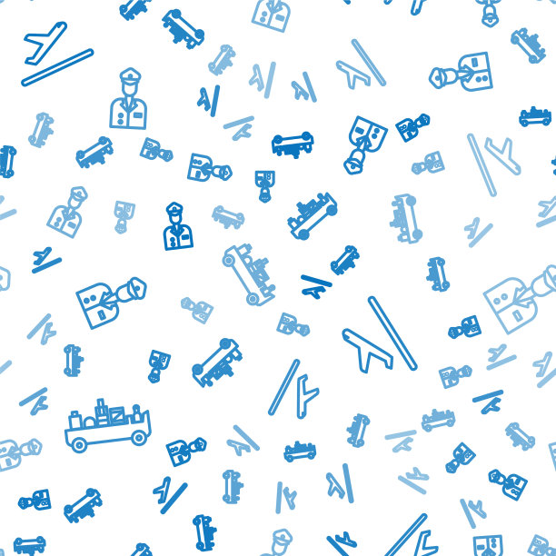 定线机场行李拖车飞机图片下载