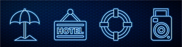 设救生圈遮阳伞图片下载