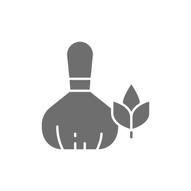 草药袋泰国按摩灰色图标。图片下载
