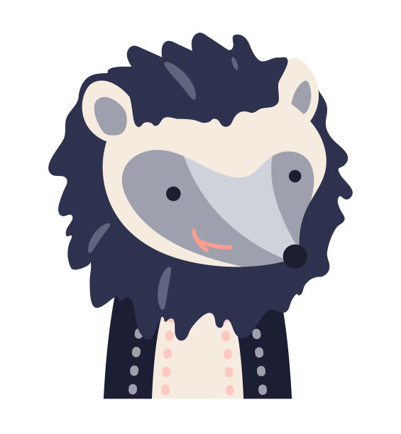 可爱的小刺猬宝宝脸矢量插画。手绘风格托儿所人物。斯堪的纳维亚趣味儿童设计图片下载