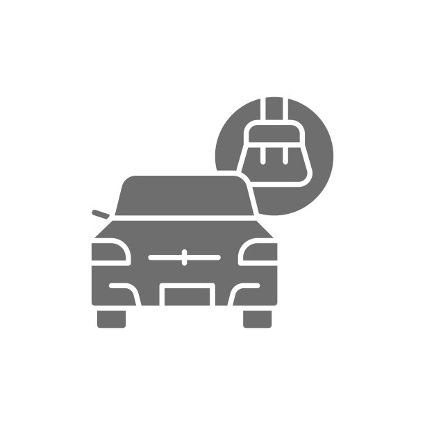 矢量全汽车清洁服务灰色图标。图片下载