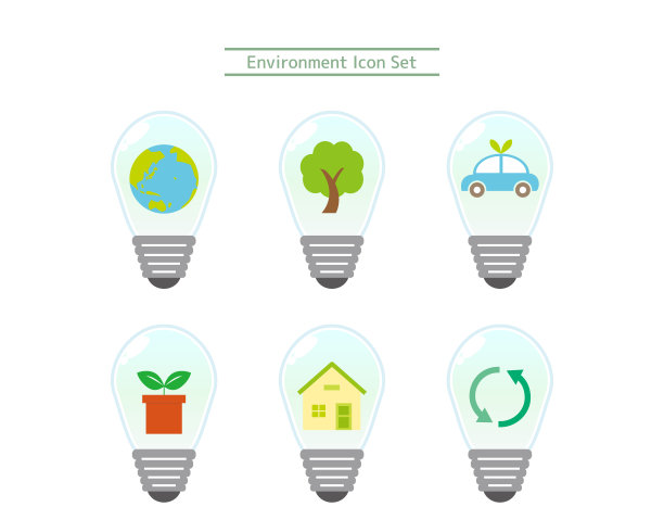 环境矢量插图集。生态。图标图片下载