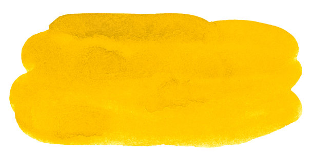 亮黄色水彩污渍。孤立的黄色的框架。独特的设计背景。图片下载