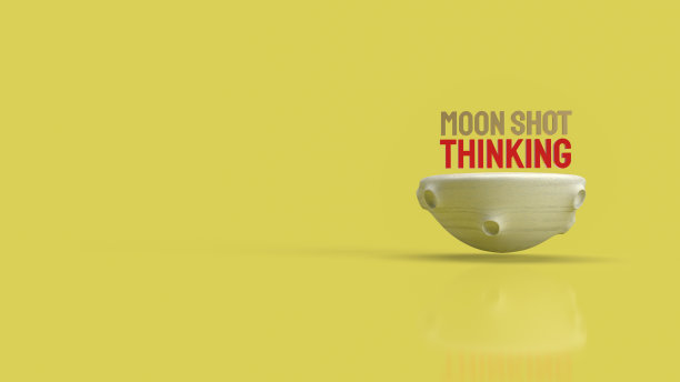 将月亮和文字拍摄思考为商业内容3d渲染。图片下载