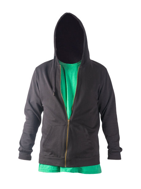 运动衫与铁拉链与帽衫和t恤孤立的白色背景。运动风格图片下载