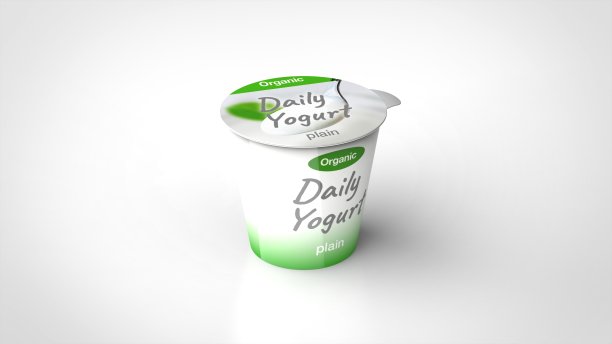 酸奶白色背景一个中心角度的3d渲染图片下载