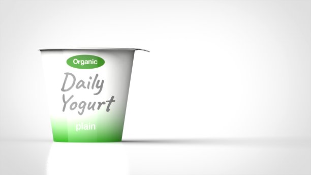 酸奶白背景一左前3d渲染图片下载