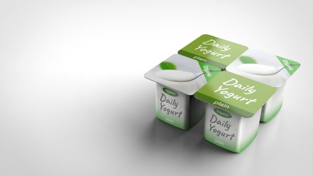 酸奶4白色背景一个直角的3d渲染图片下载