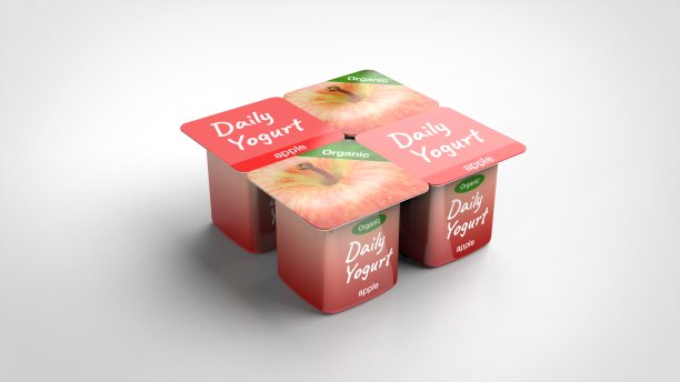 酸奶苹果4白色背景一个中心角度的3d渲染图片下载