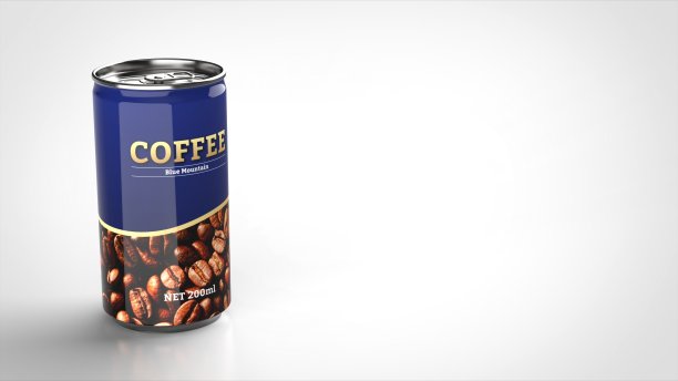 咖啡可以白色背景一个左角3d渲染图片下载