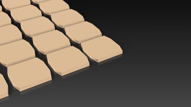 披萨盒黑色背景多重左3D渲染图片下载