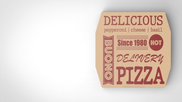 披萨美味的白色背景一右前3D渲染图片下载