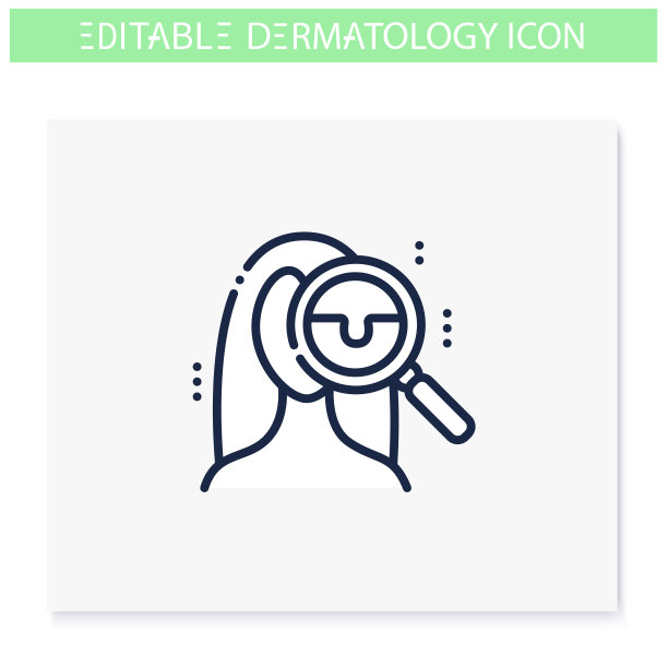 皮肤检查线图标。可编辑的图片图片下载