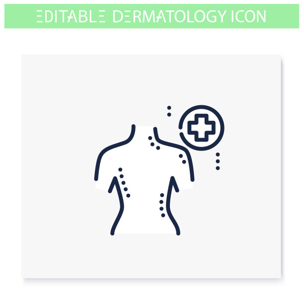 皮肤癌线图标。可编辑的图片图片下载